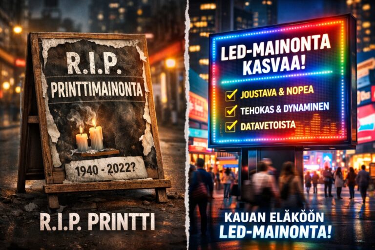R.I.P. Printtimainonta: LED-mainonta kasvaa